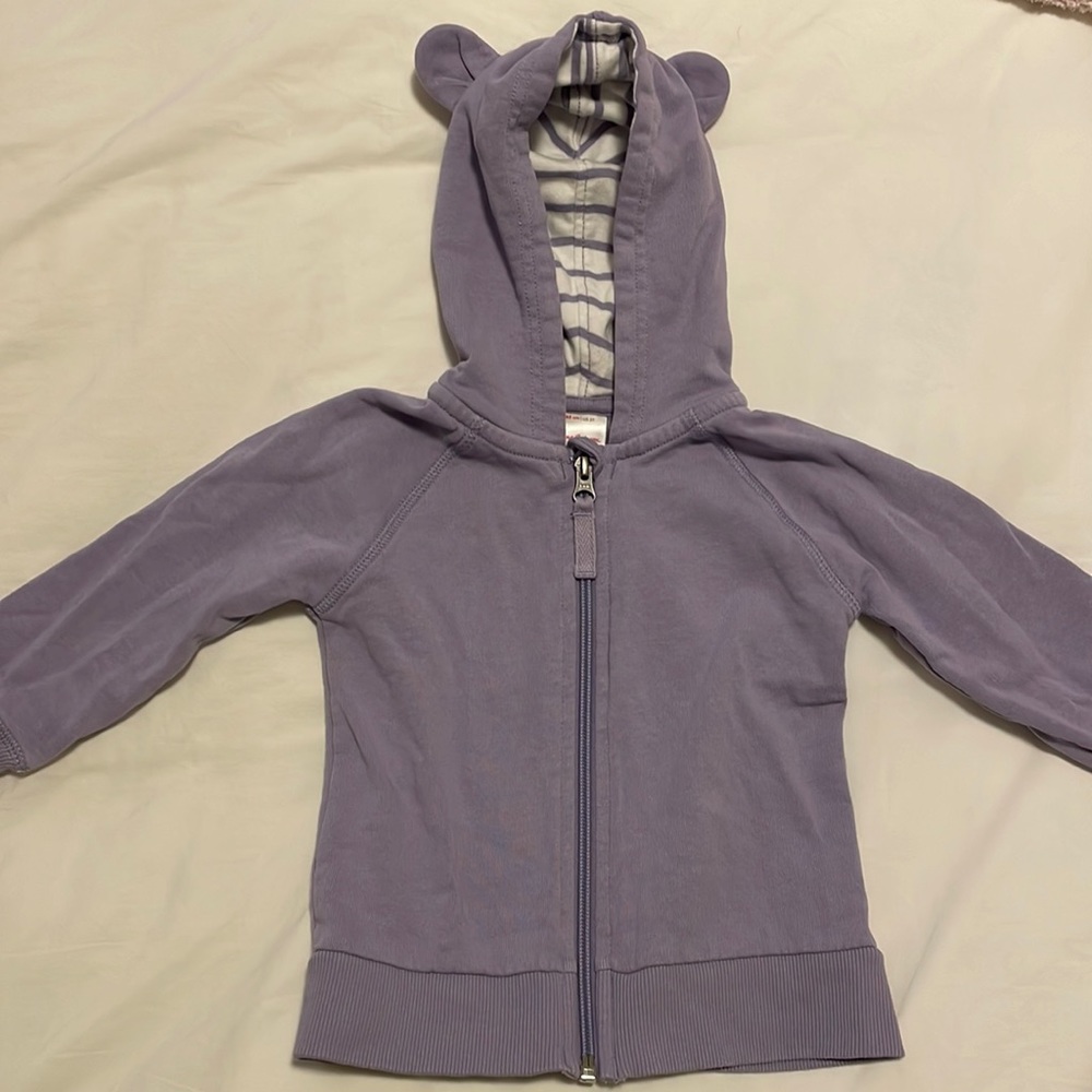 Hanna Andersson purple toddler hoodie with ears